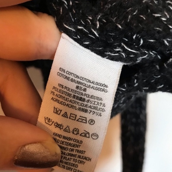 Free People Gray Twisted Cable Marled Cropped Turtleneck Sweater - Picture 6 of 8